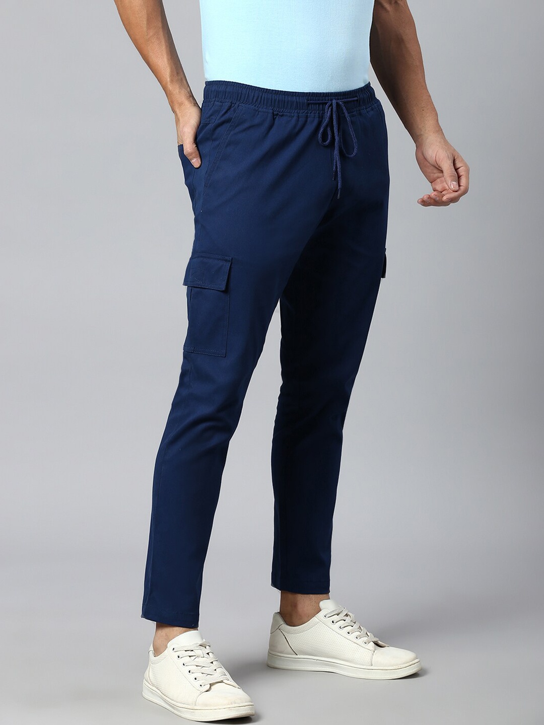 

Hubberholme Men Smart Easy Wash Cargo Trousers, Navy blue