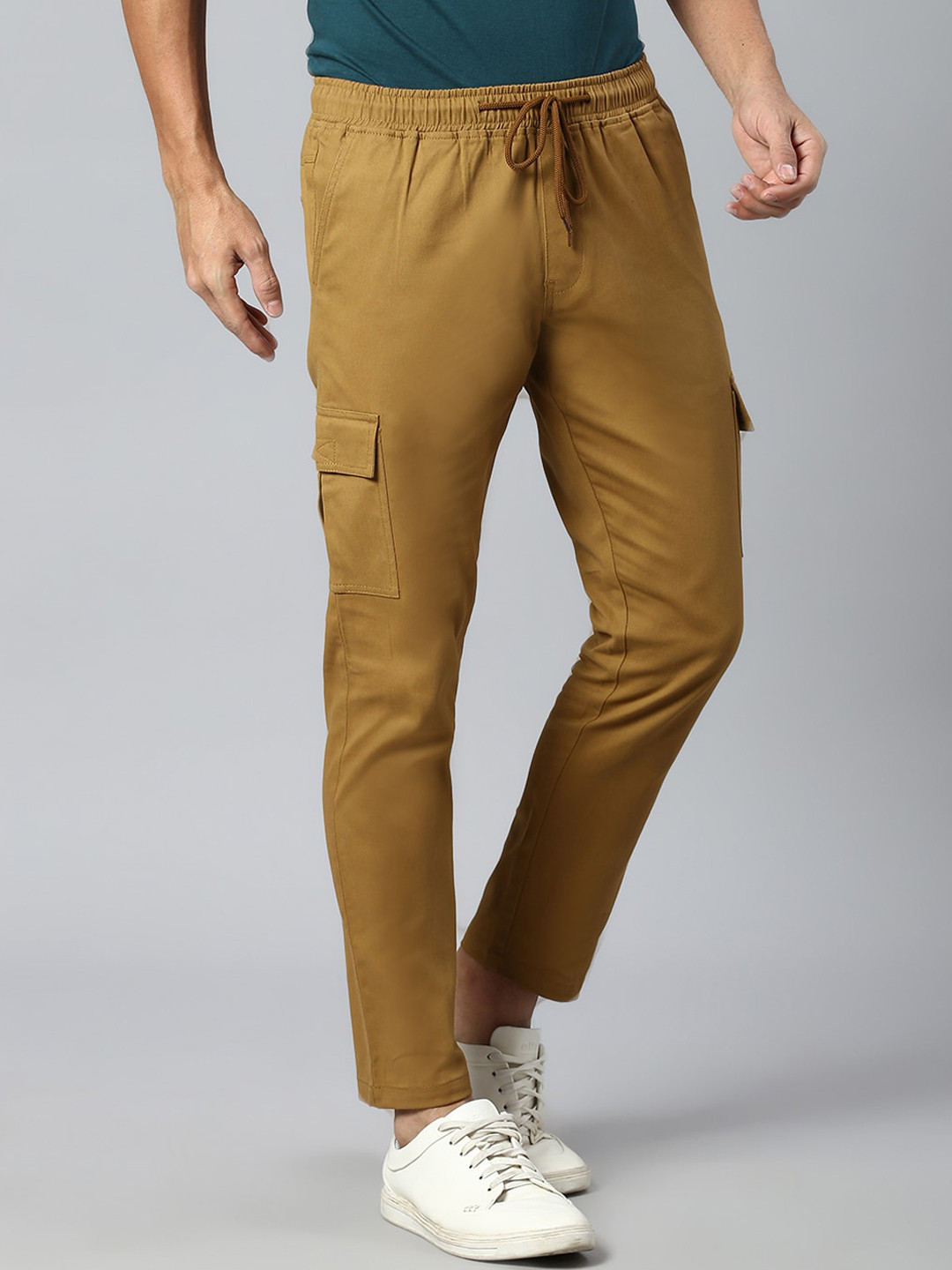 

Hubberholme Men Smart Easy Wash Cargo Trousers, Khaki