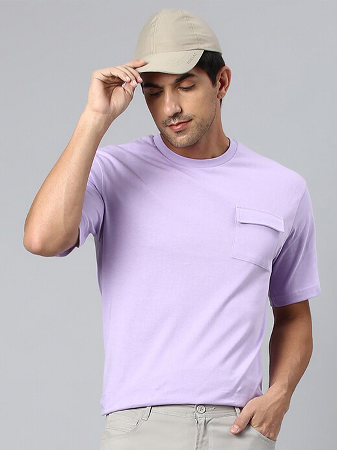 

Hubberholme Relaxed Fit Flap Pocket Pure Cotton T-shirt, Lavender