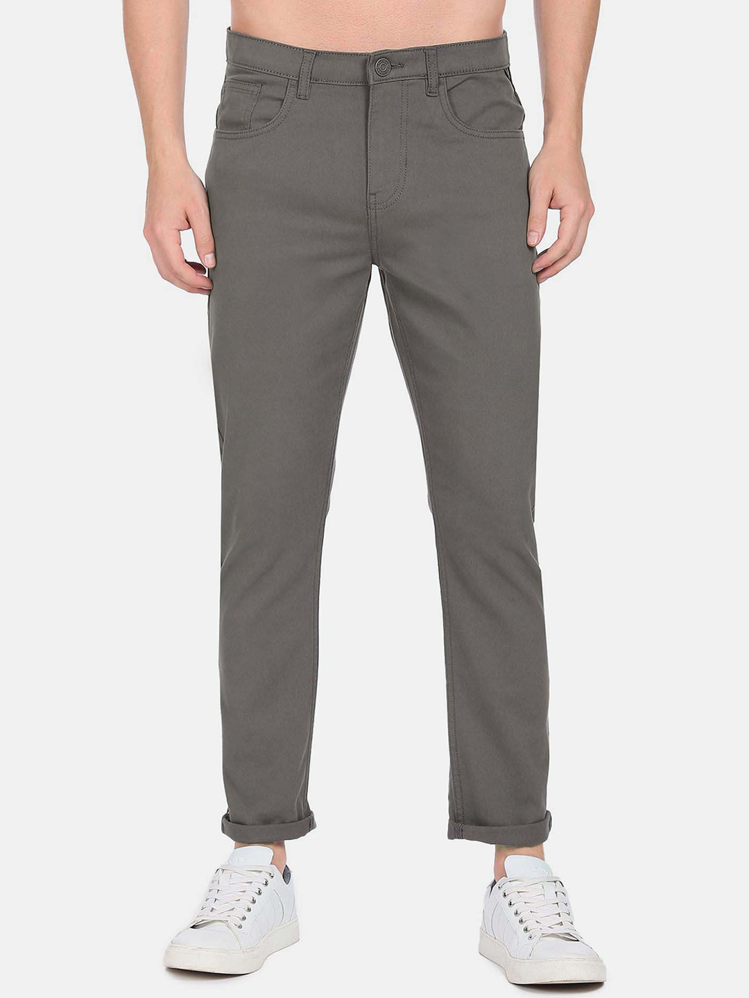 

Flying Machine Men Smart Tapered Fit Easy Wash Chinos Trousers, Taupe