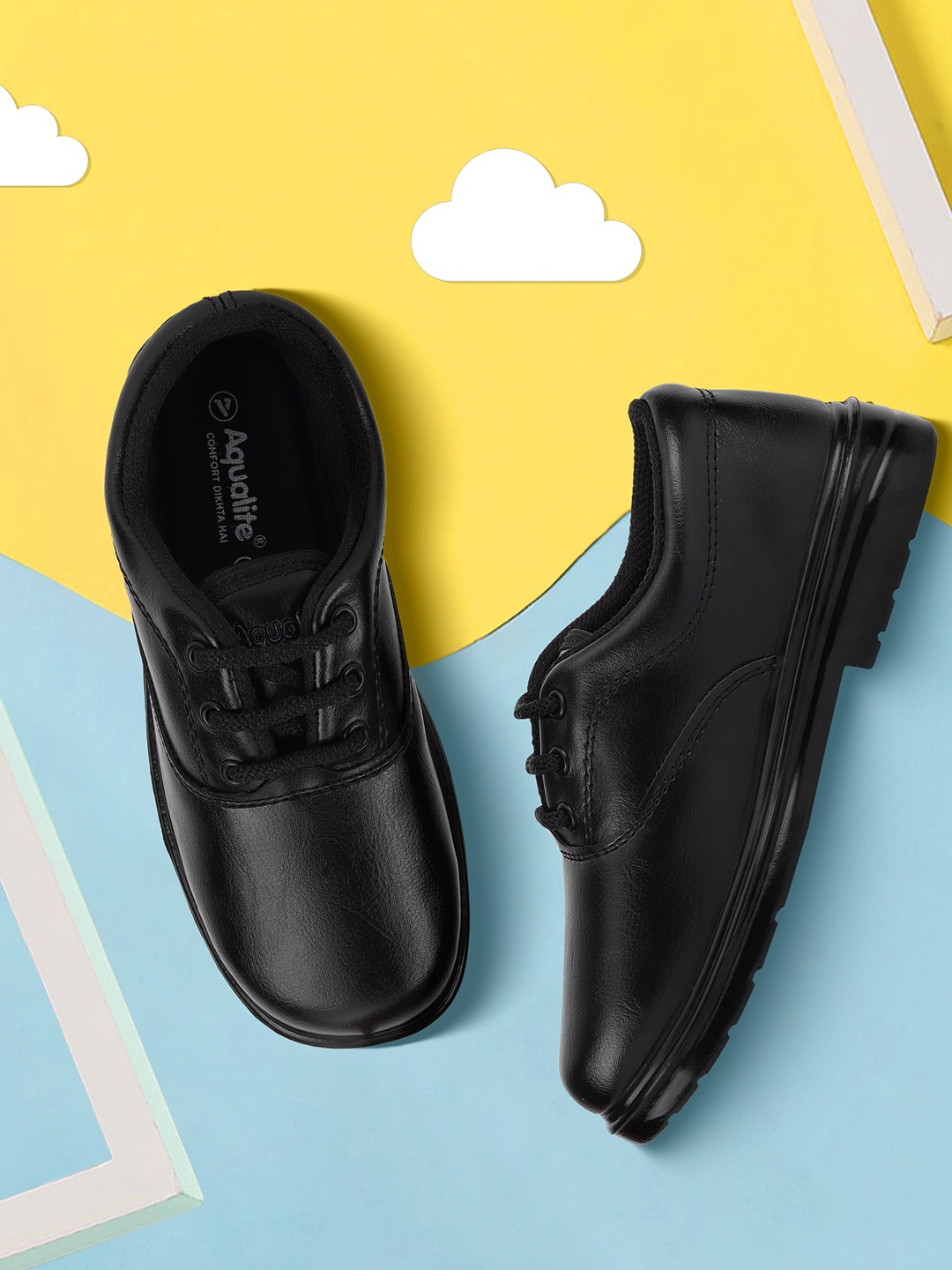 

Aqualite Boys Textured School Shoes, Black