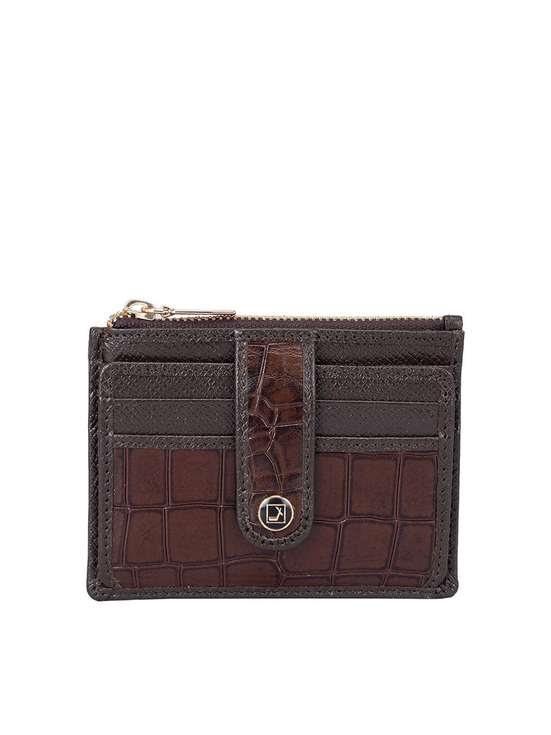 

Da Milano Textured Leather Card Holder, Brown