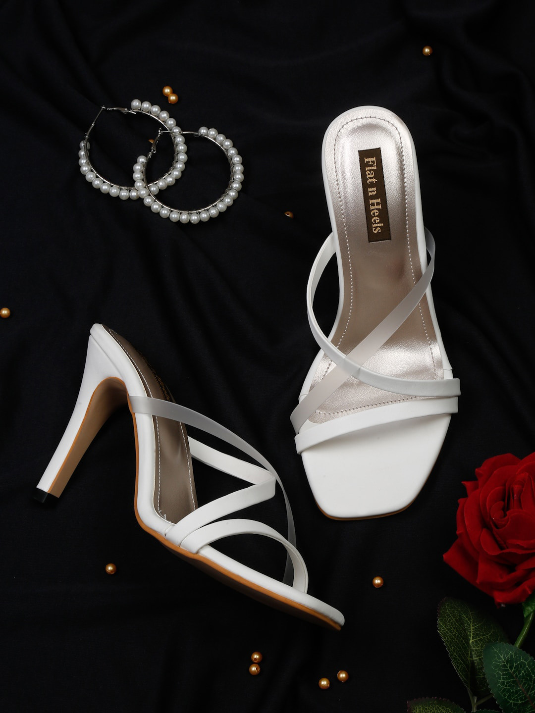 

Flat n Heels Criss-Cross Strap Stiletto Heels, White