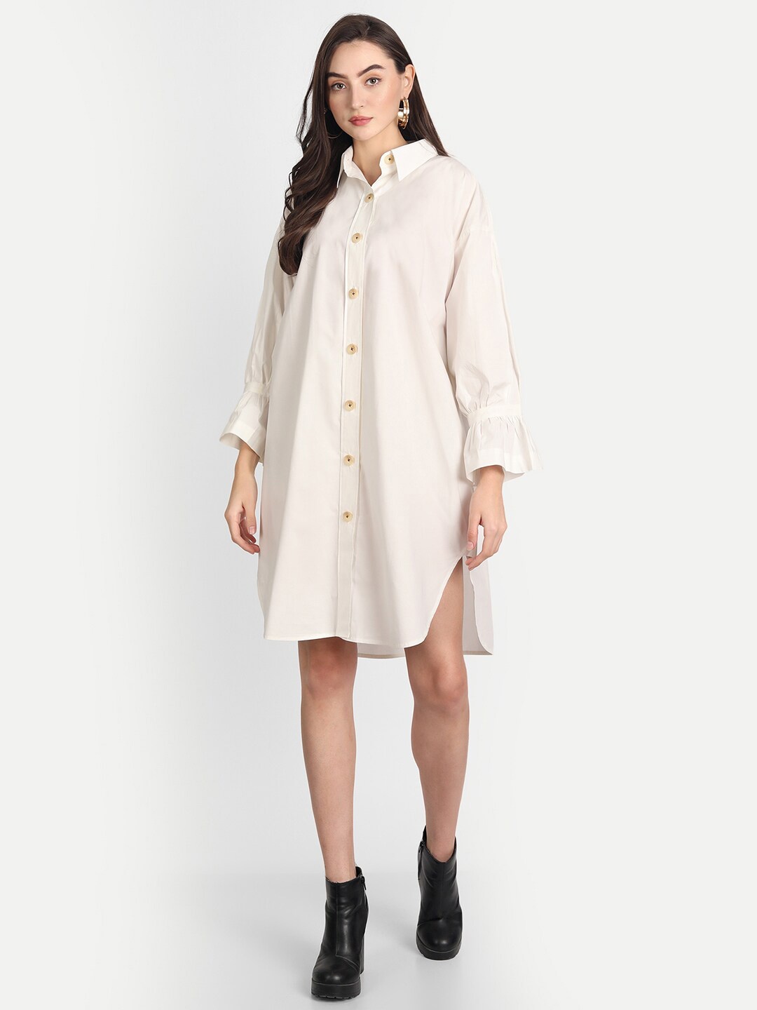 

Jilmil Loose Fit Shirt Dress, White