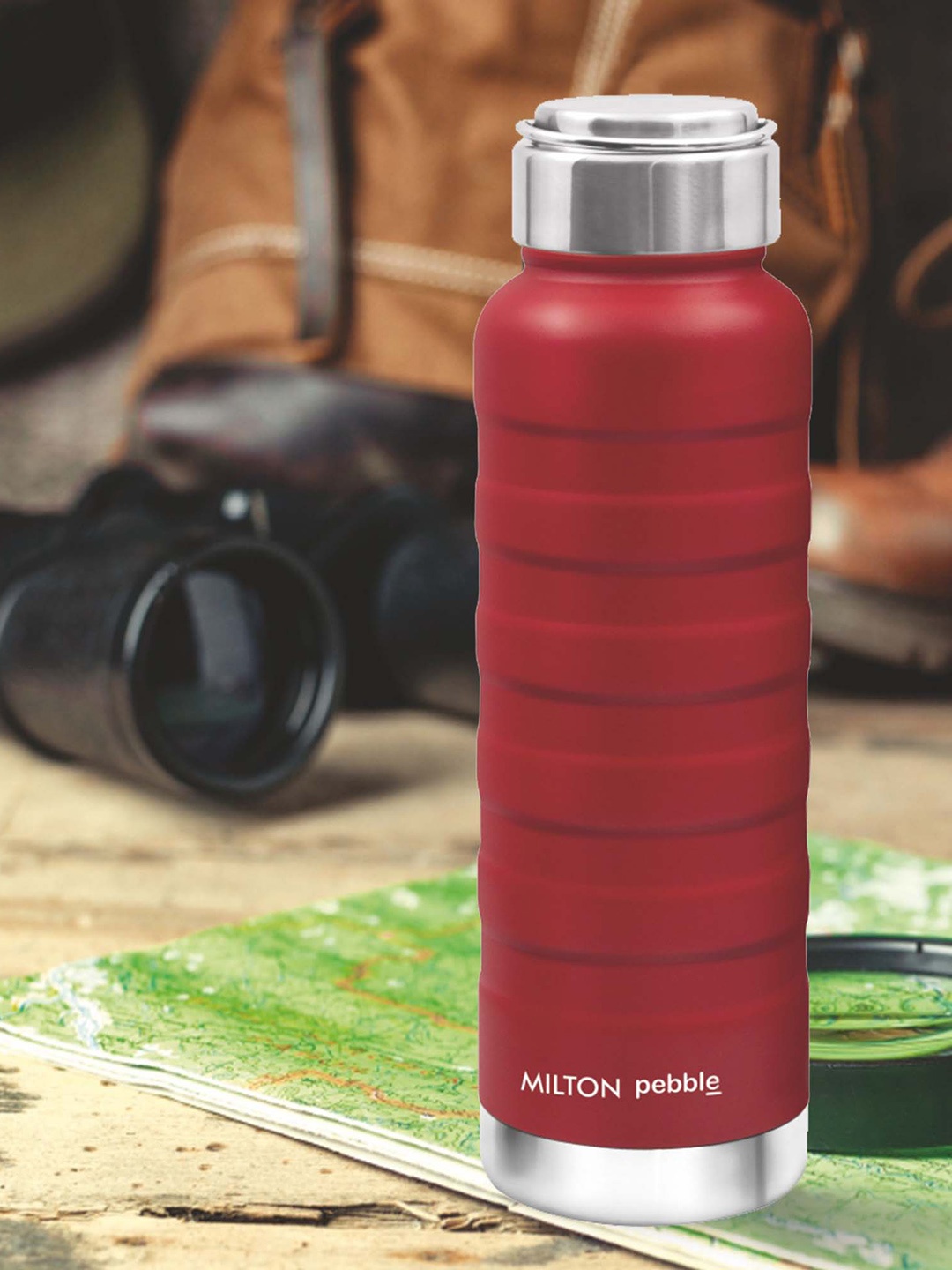 

Milton Pebble 530 Red Thermosteel 24 Hours Hot And Cold Water Bottle 530 ml