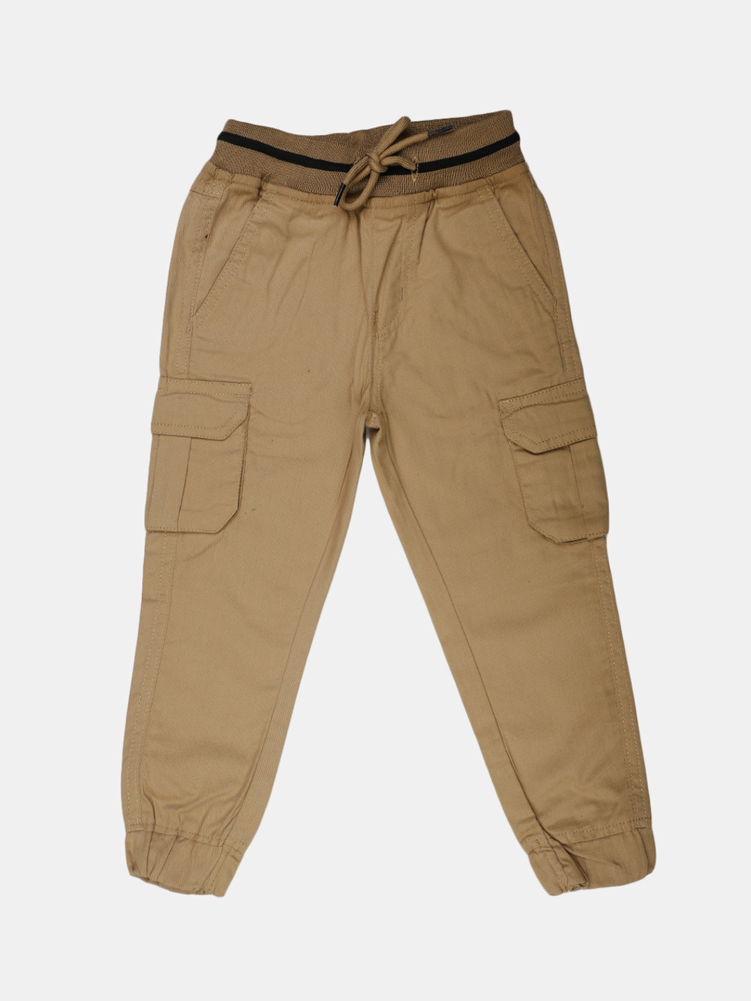 

V-Mart Boys Classic Mid -Rise Cotton Cargos Trouser, Beige