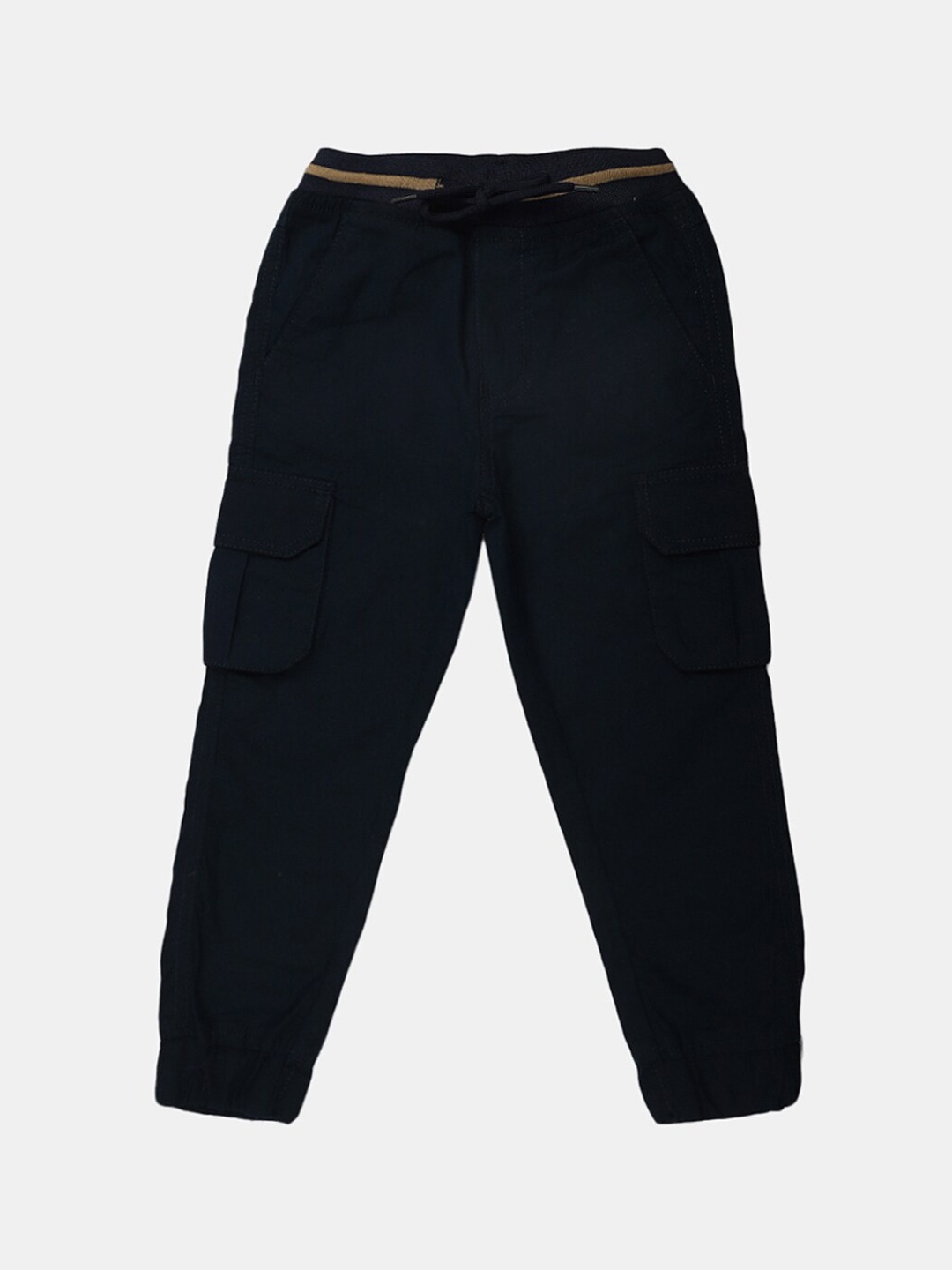 

V-Mart Boys Mid-Rise Plain Classic Cargo Trousers, Navy blue