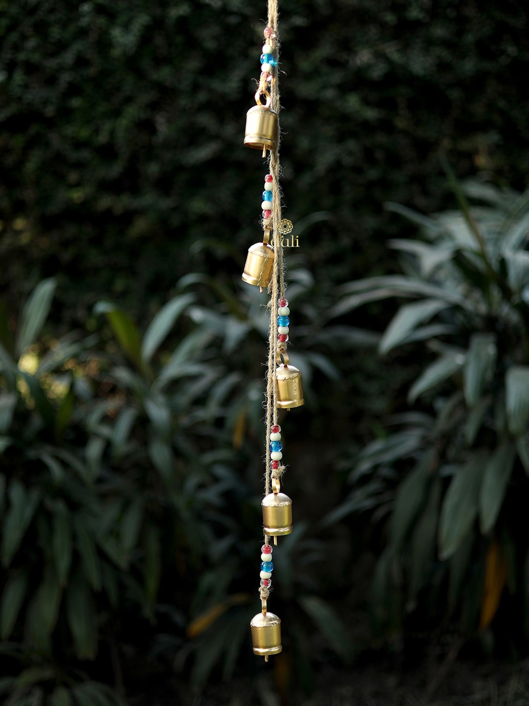 

DULI Gold-Toned & Blue Cowbells Hanging Windchimes