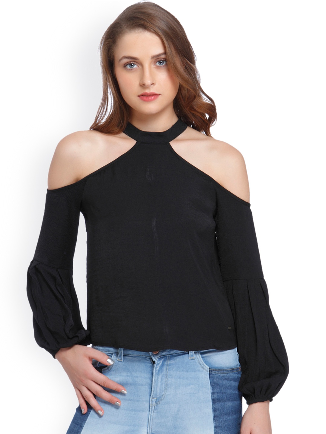 

ONLY Women Black Solid Top