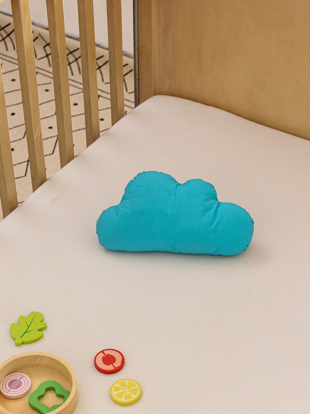 

House This Fluffy Cloud Blue Round Cushion Cover