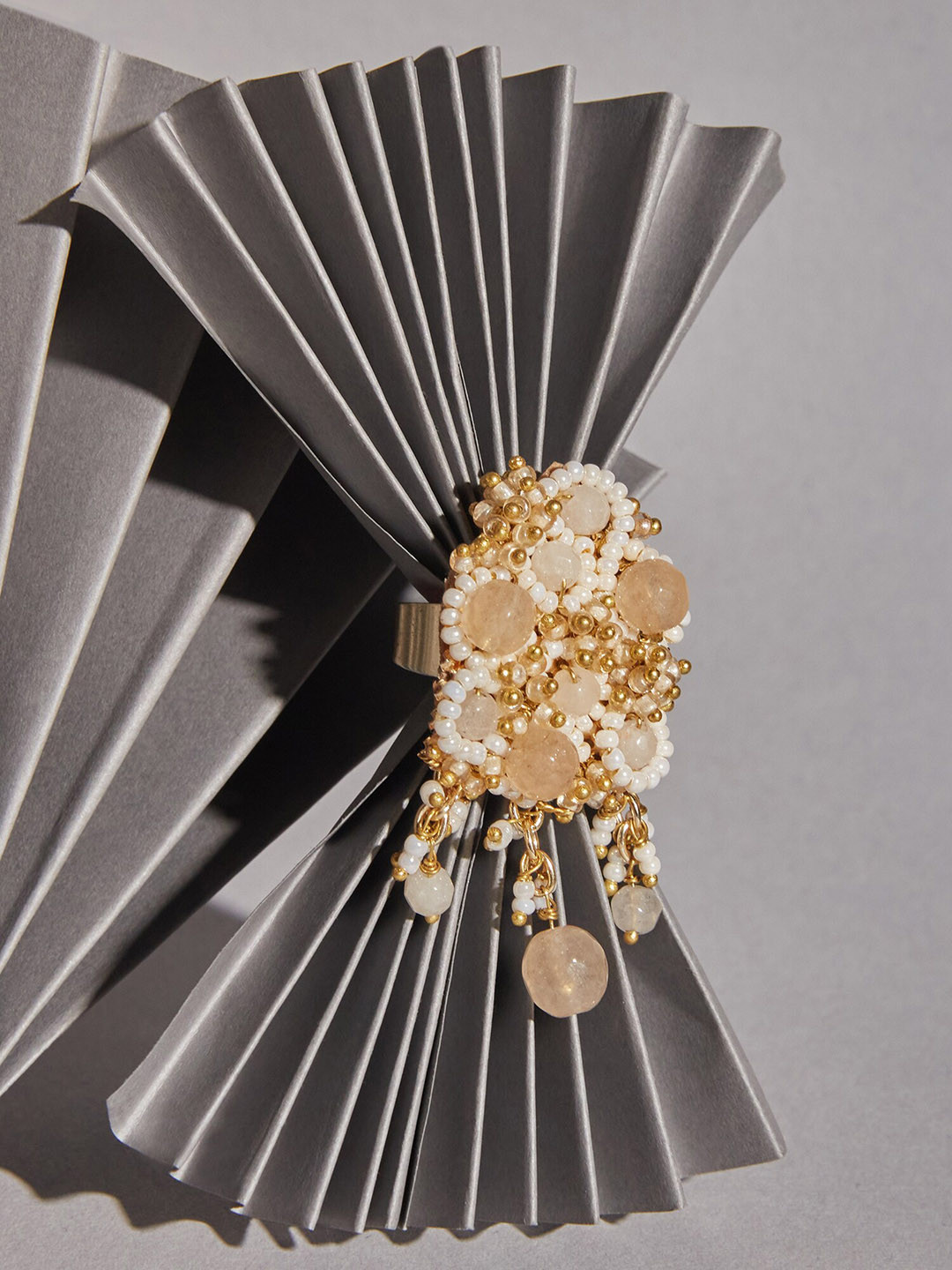 

D'oro Gold-Plated Beaded Finger Ring