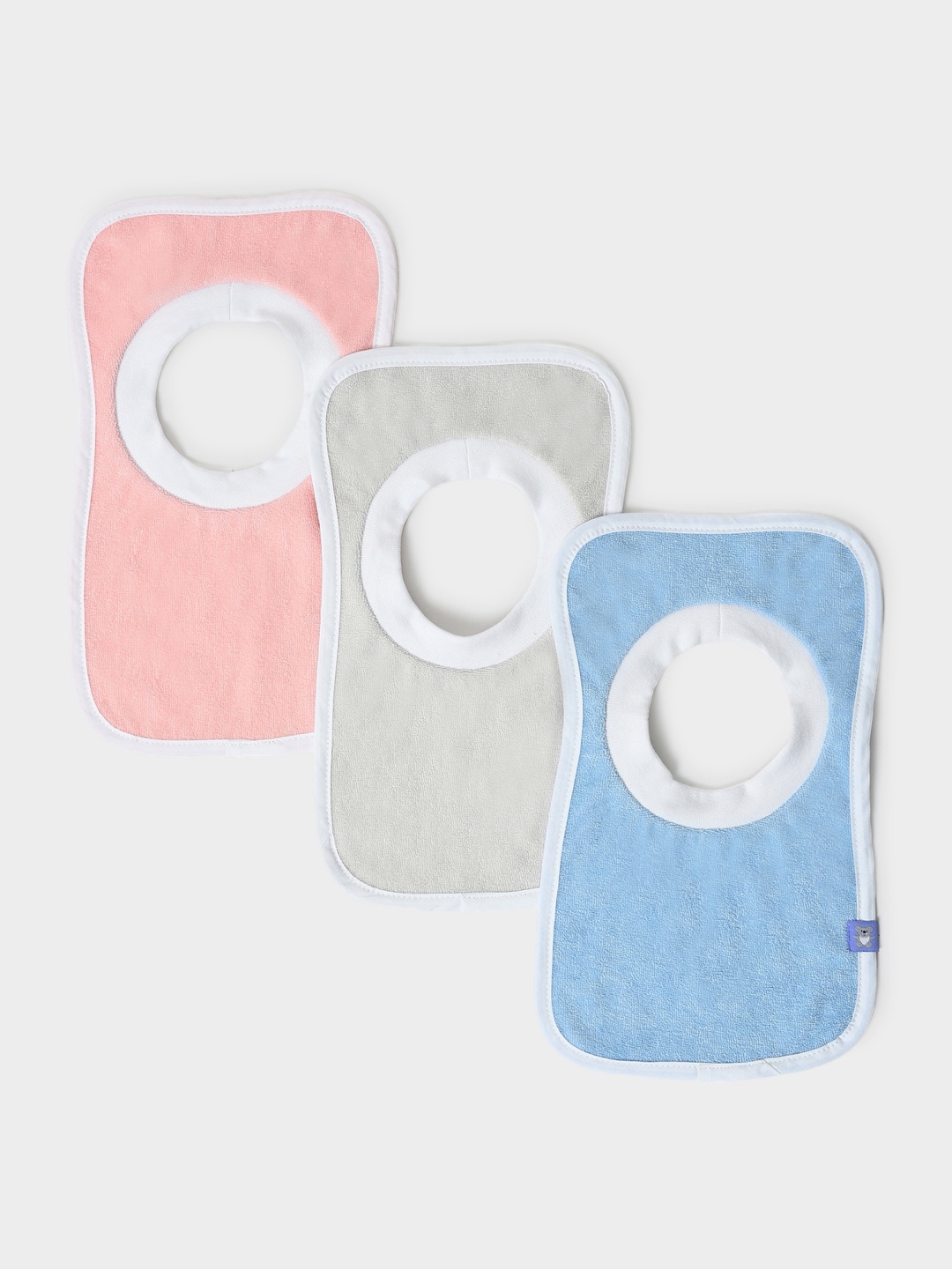 

MiArcus Infant Girls Pack Of 3 Cotton Bibs, Blue