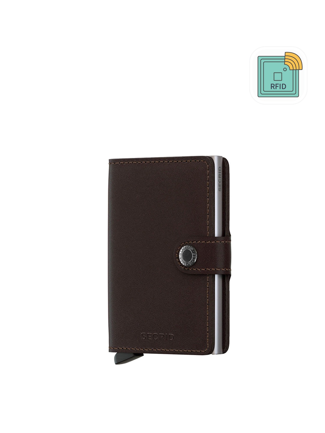 

SECRID Men Textured Leather RFID Card Holder, Brown