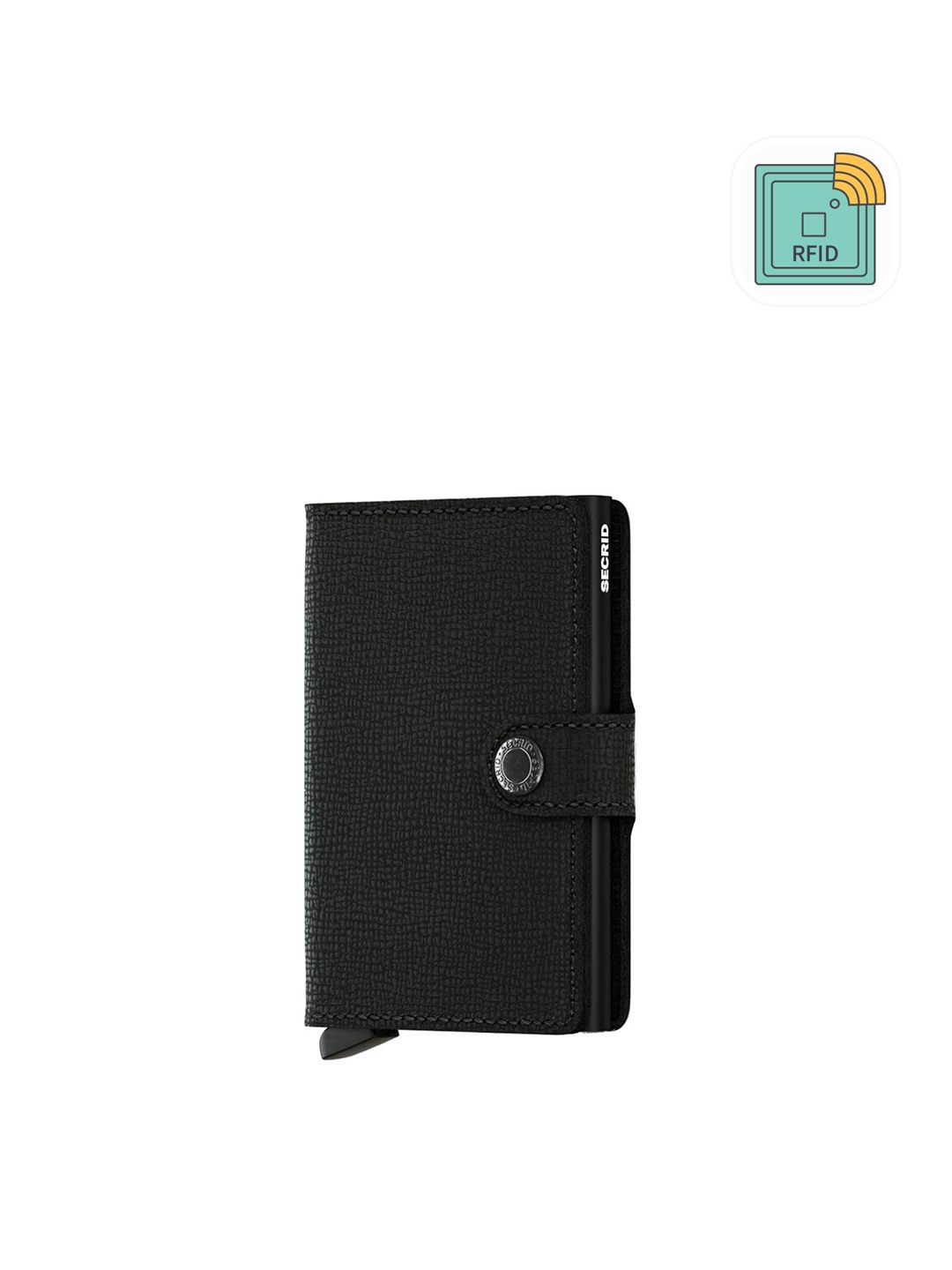 

SECRID Men Textured Leather Card Holder, Black