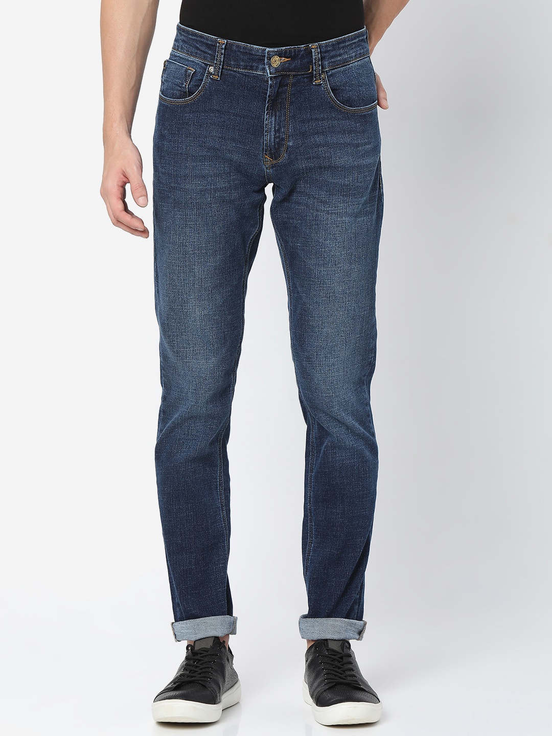 

SPYKAR Men Regular Fit Mid-Rise Light Fade Cotton Jeans, Blue