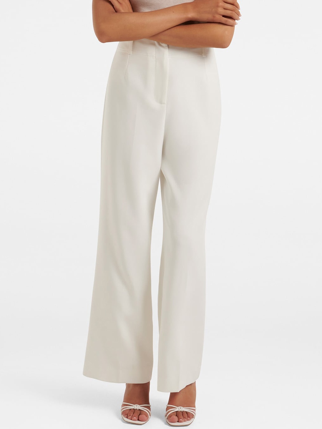 

Forever New Women Tapered Fit High-Rise Parallel Trousers, White