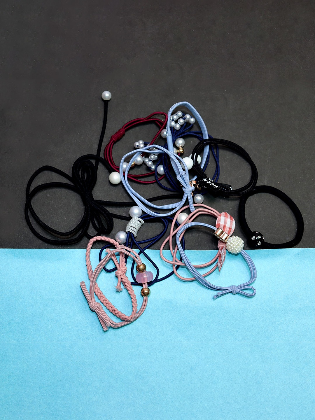 

Krelin Women Set Of 24 Rubber Band Ponytail Holders, Blue