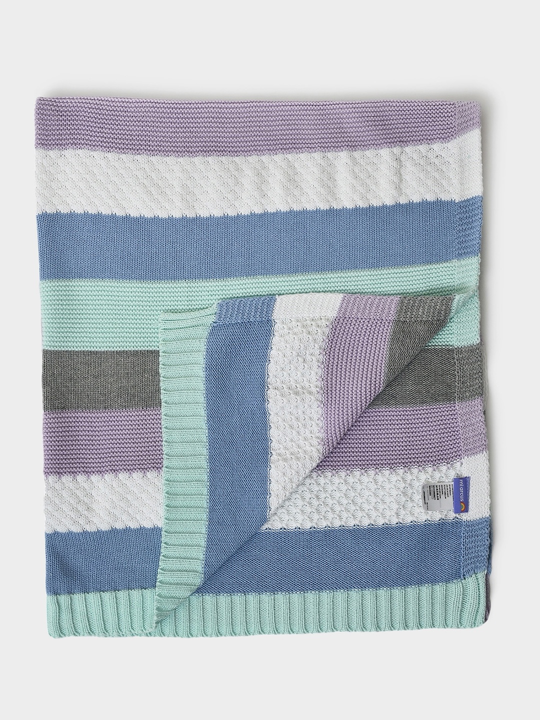 

MiArcus Mermazing Green & White Striped Summer 350 GSM Single Bed Blanket