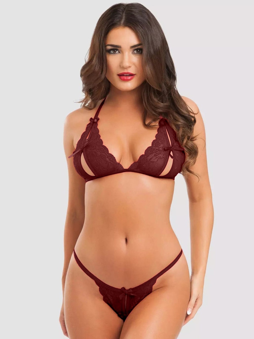 

FIMBUL Self-Design Lingerie Set Fim-Lengrie-03, Maroon