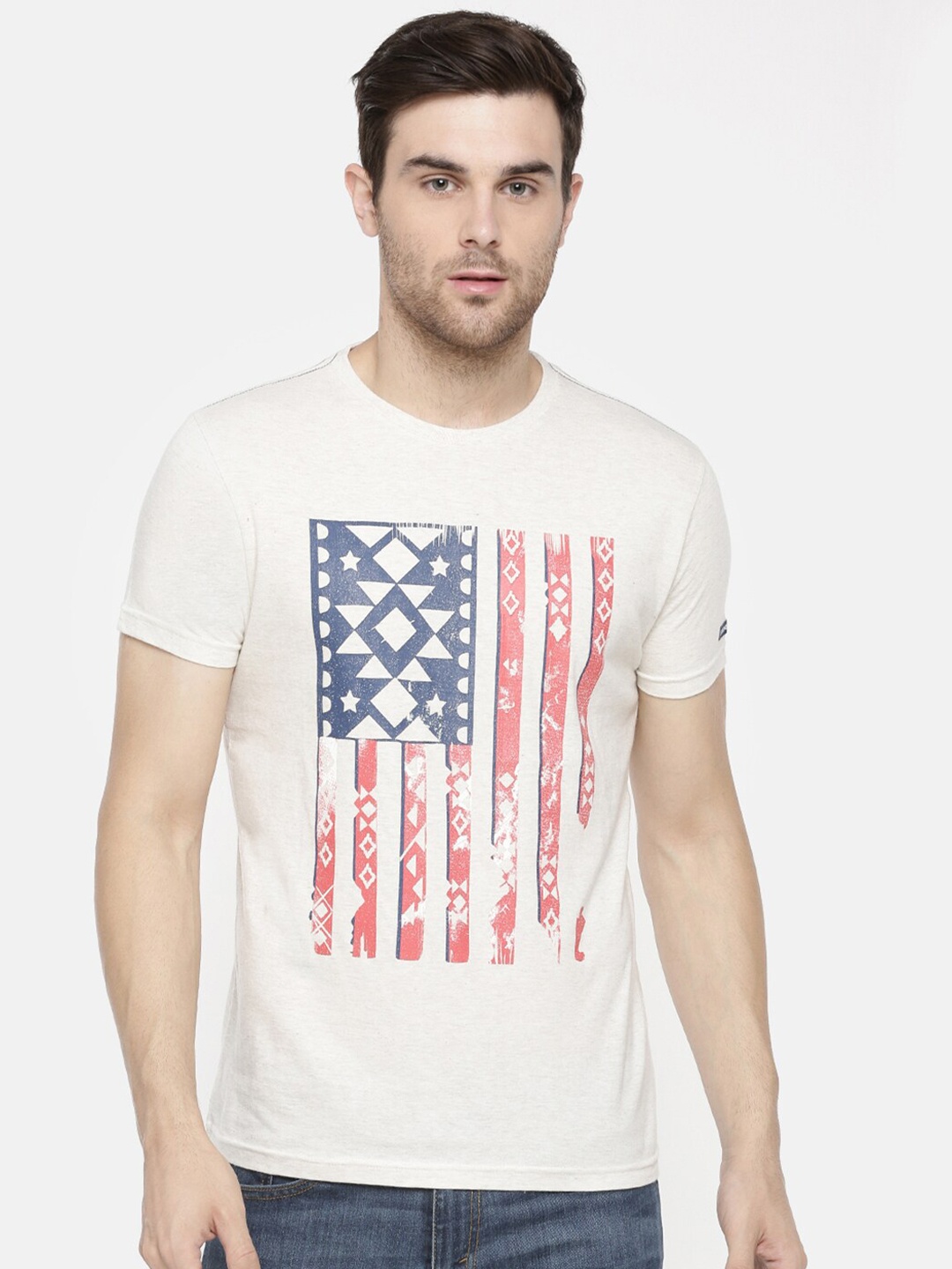 

Steenbok Graphic Printed Slim Fit T-Shirt, Off white