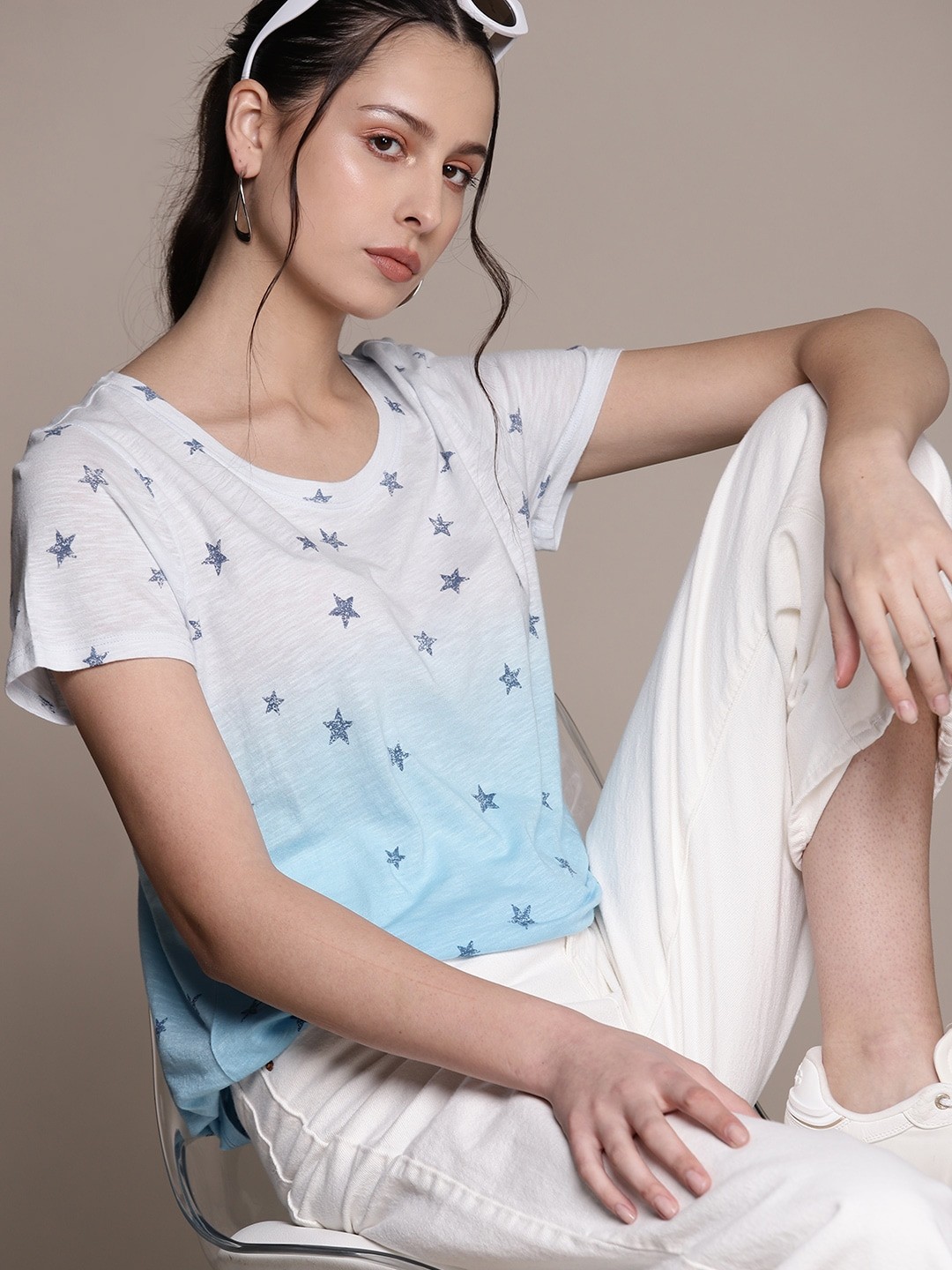 

Macy's Style & Co Women Ombre Printed T-shirt, White