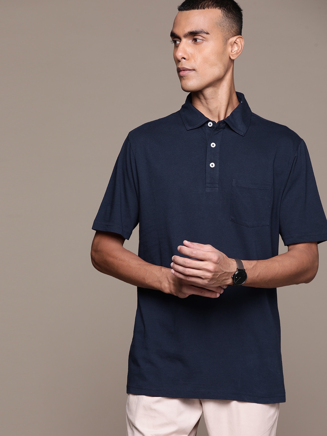 

Macy's Club Room Men Polo Collar T-shirt, Navy blue
