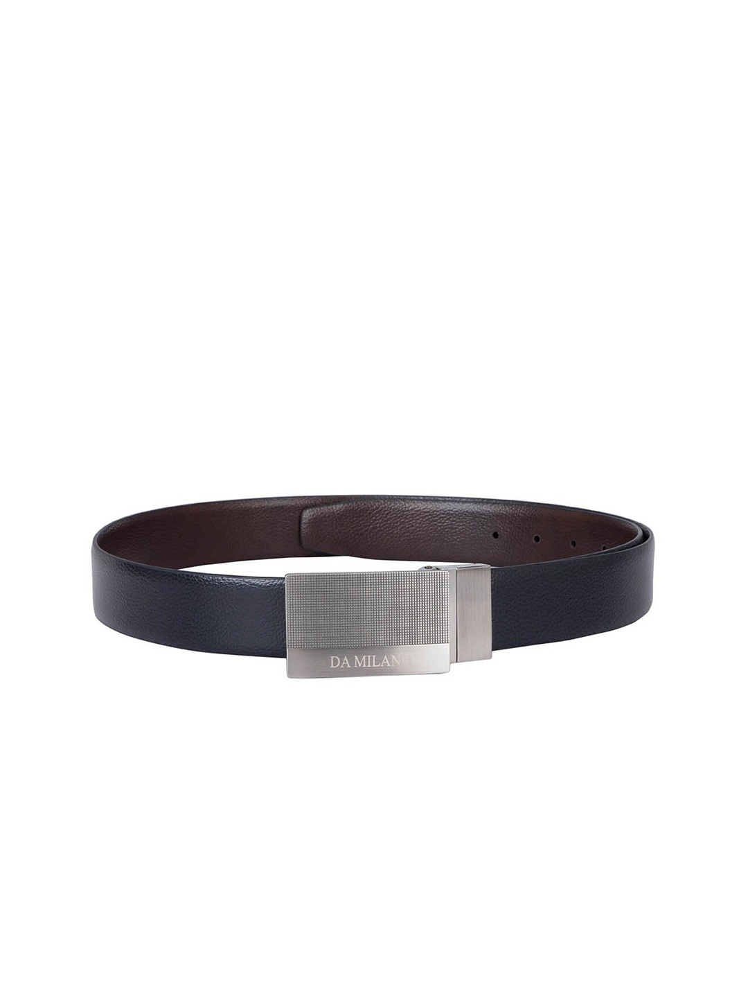 

Da Milano Men Textured Reversible Leather Belt, Black