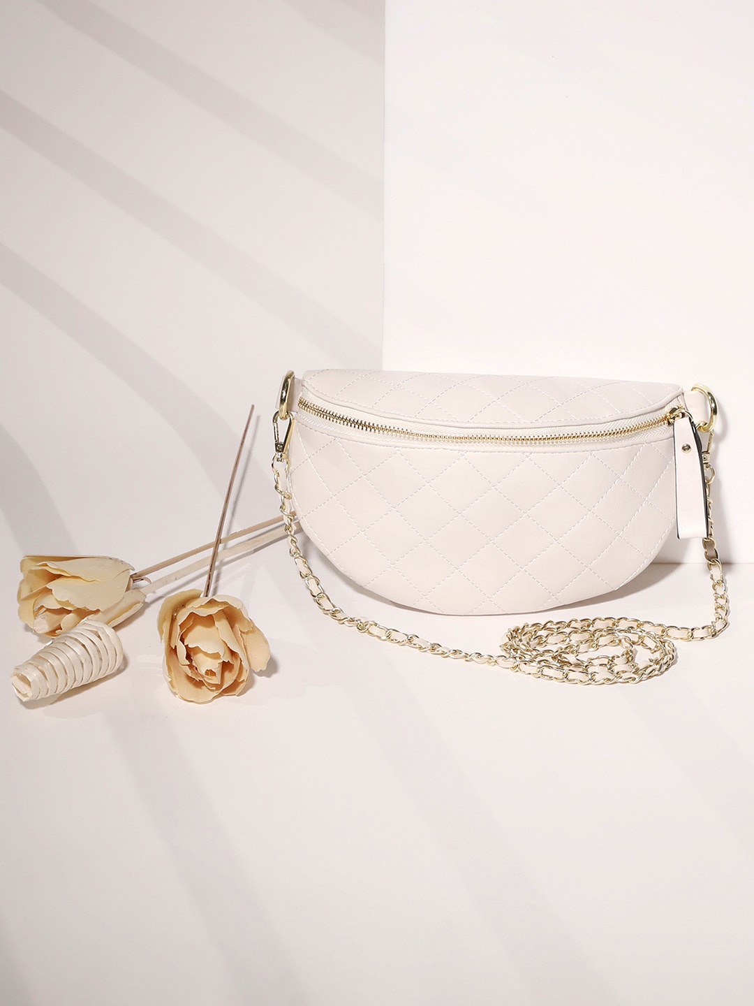 

HAUTE SAUCE by Campus Sutra Women Textured Sling Bag, White