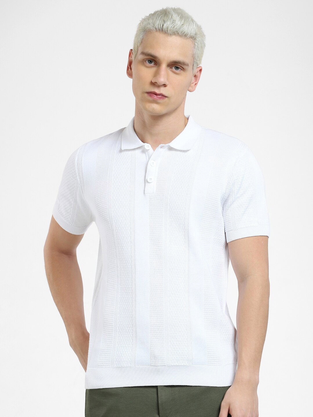 

Jack & Jones Short Sleeves Polo Collar Cotton Slim Fit T-shirt, White