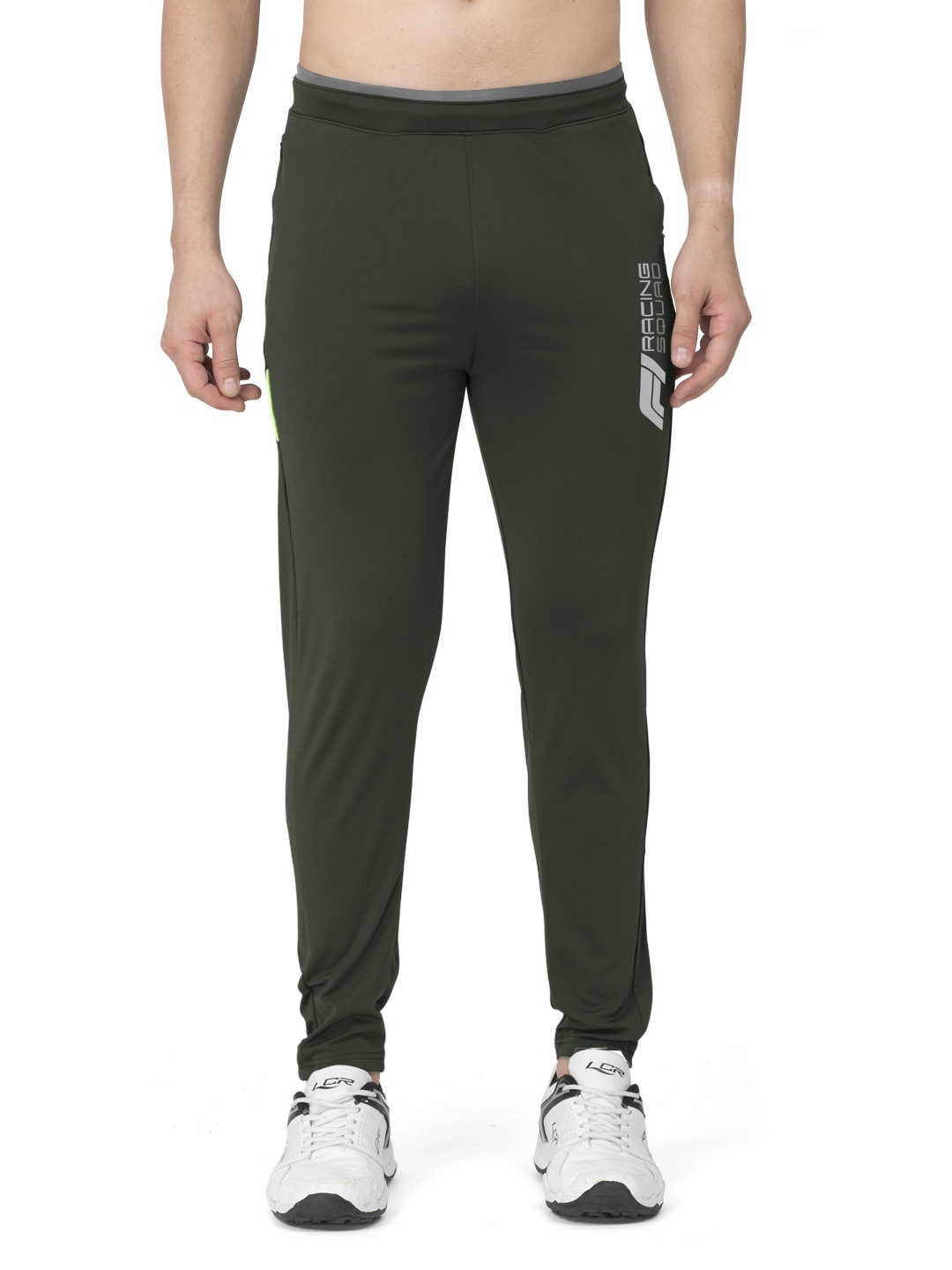 

BULLMER Men Mid-Rise Slim-Fit Skin Frienldy Track Pants, Olive