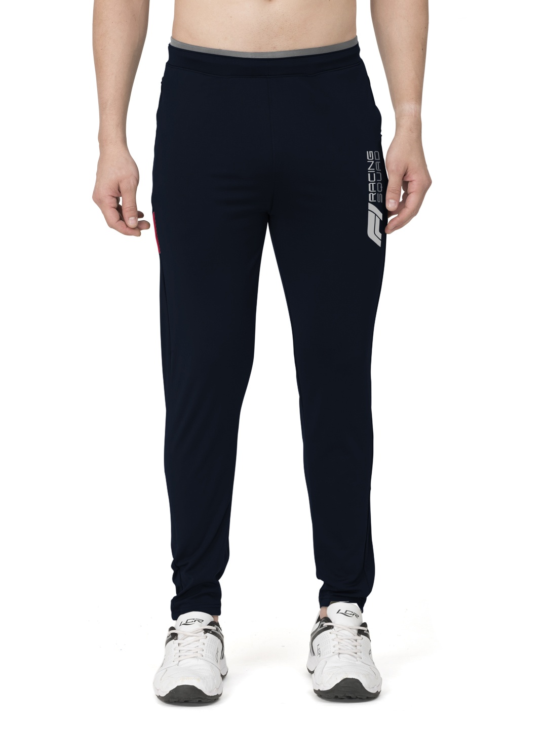 

BULLMER Men Mid-Rise Slim Fit Skin Friendly Track Pants, Navy blue