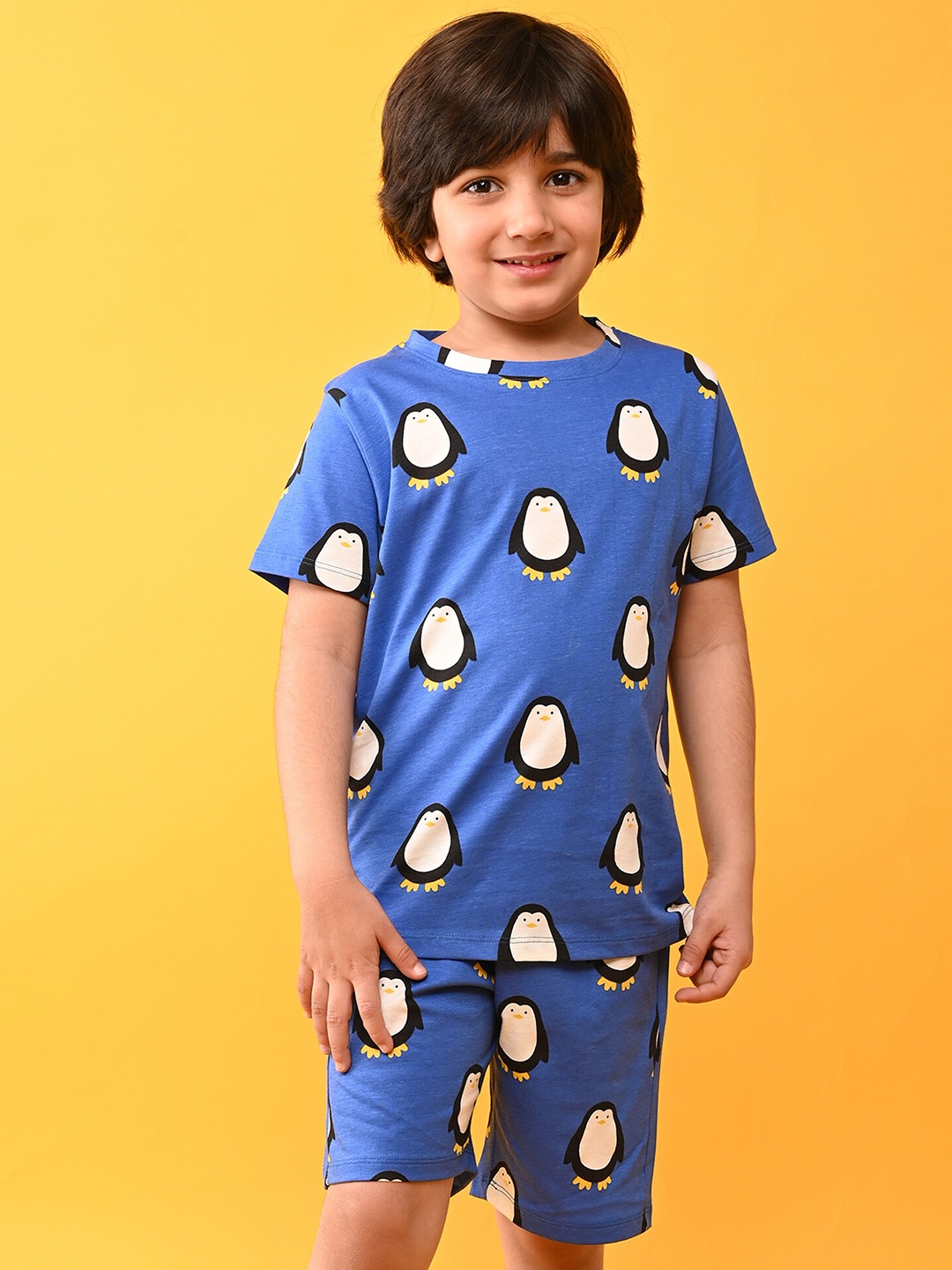 

Anthrilo Boys Conversational Printed Pure Cotton Night Suit, Blue