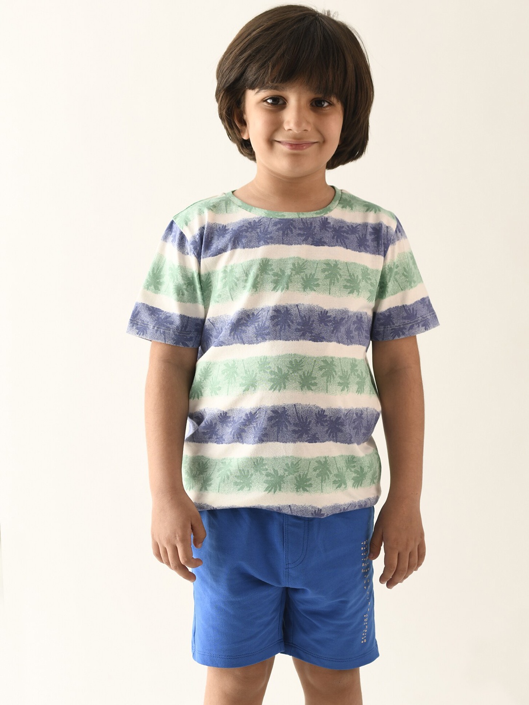 

Anthrilo Boys Striped Pure Cotton Night Suit, White