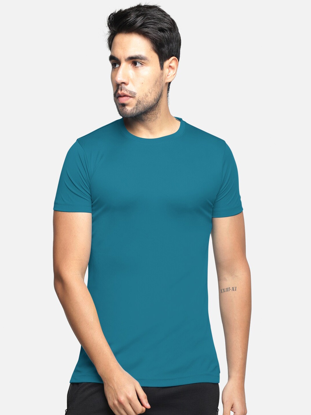 

BULLMER Men Round Neck Short Sleeves T-shirt, Teal