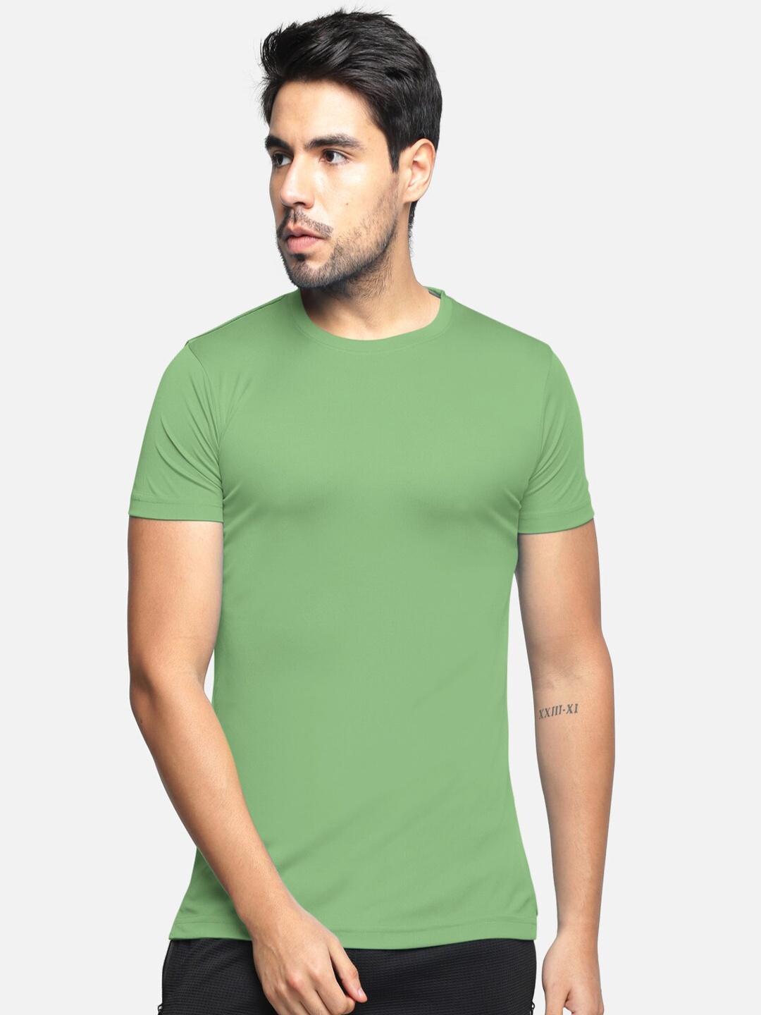 

BULLMER Men Round Neck Short Sleeves T-shirt, Green