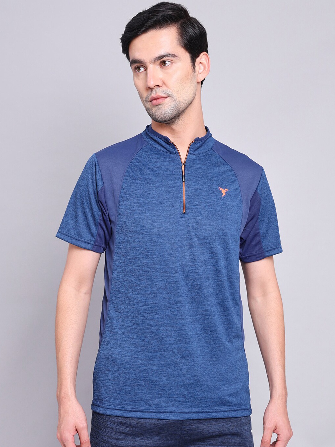 

Technosport High Neck Antimicrobial Slim Fit Sports T-shirt, Blue