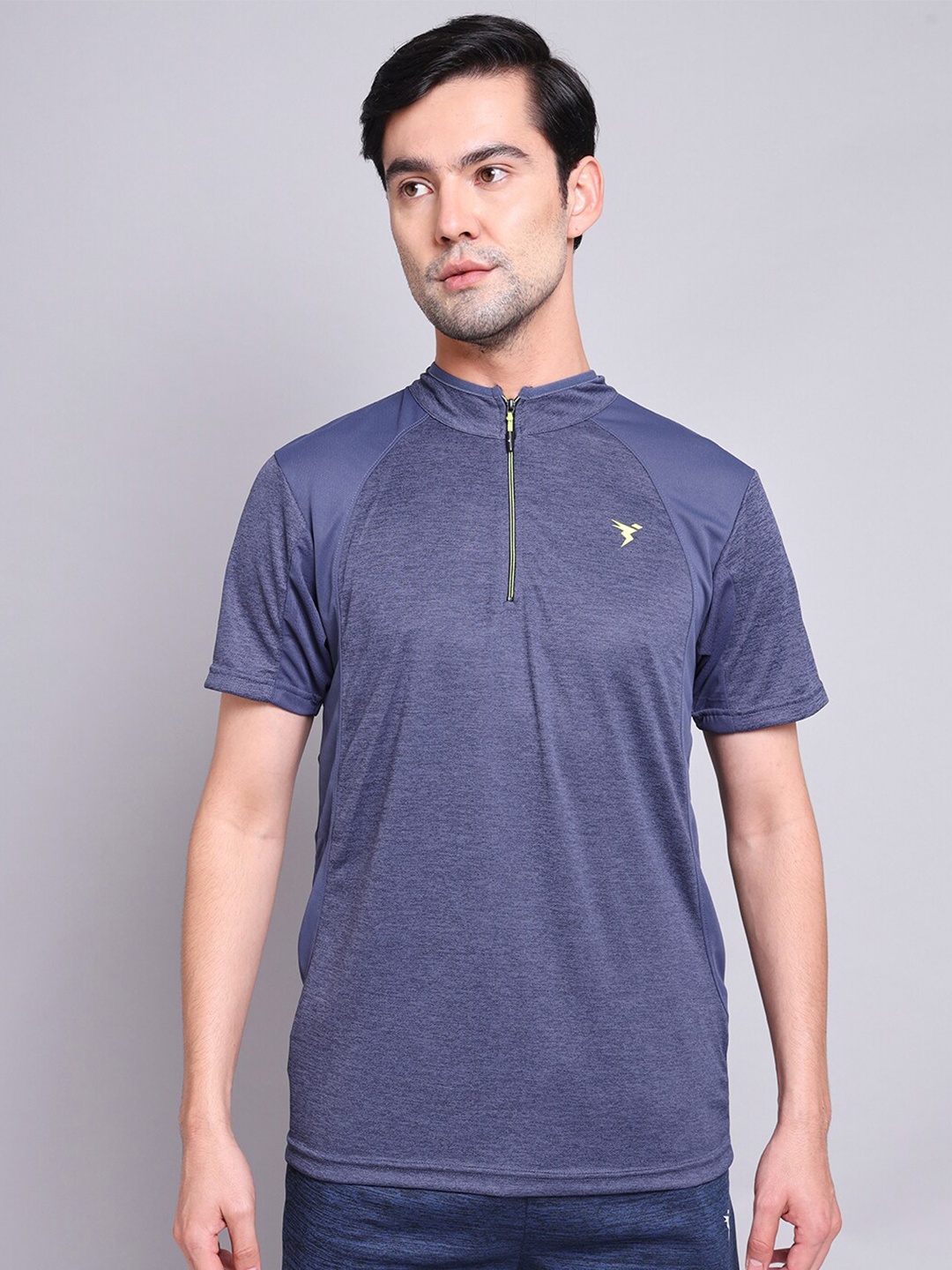 

Technosport High Neck Antimicrobial Slim Fit Sports T-shirt, Blue