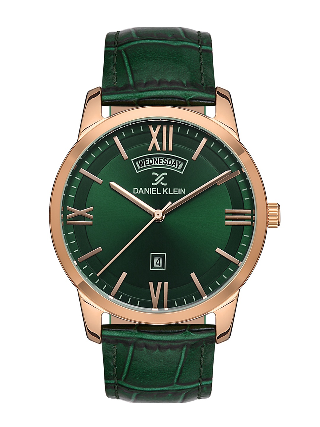 

Daniel Klein Men Dial & Leather Bracelet Style Straps Analogue Watch DK.1.13369-5, Green