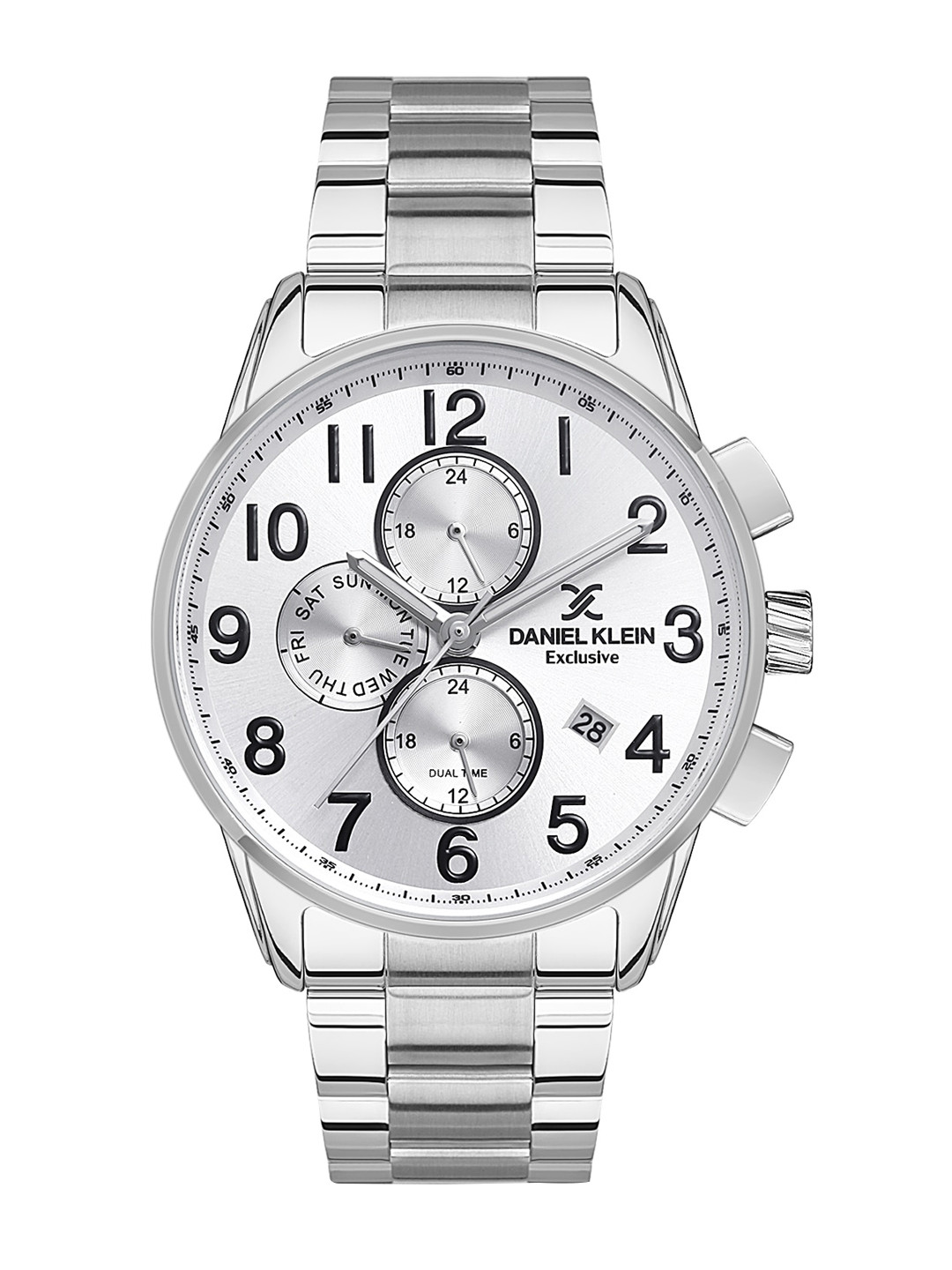 

Daniel Klein Exclusive Men Bracelet Style Analogue Multi Function Watch DK.1.13384-1, Silver