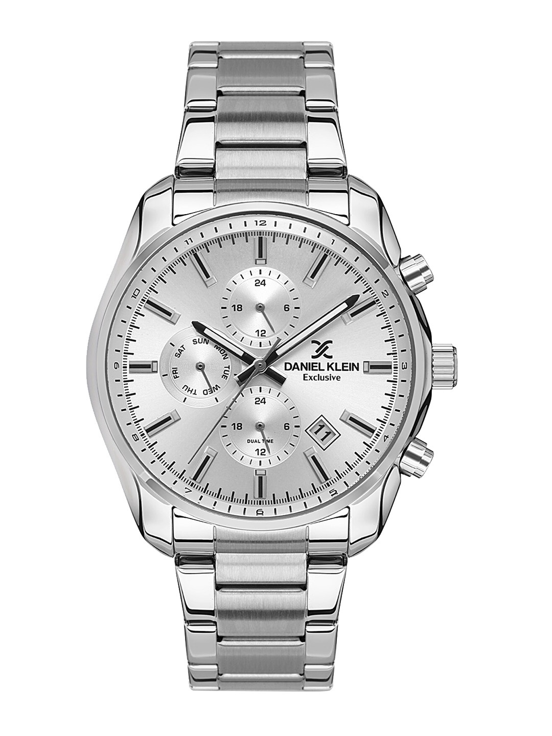 

Daniel Klein Men Dial & Bracelet Style Straps Analogue Multi Function Watch DK.1.13347-1, Silver