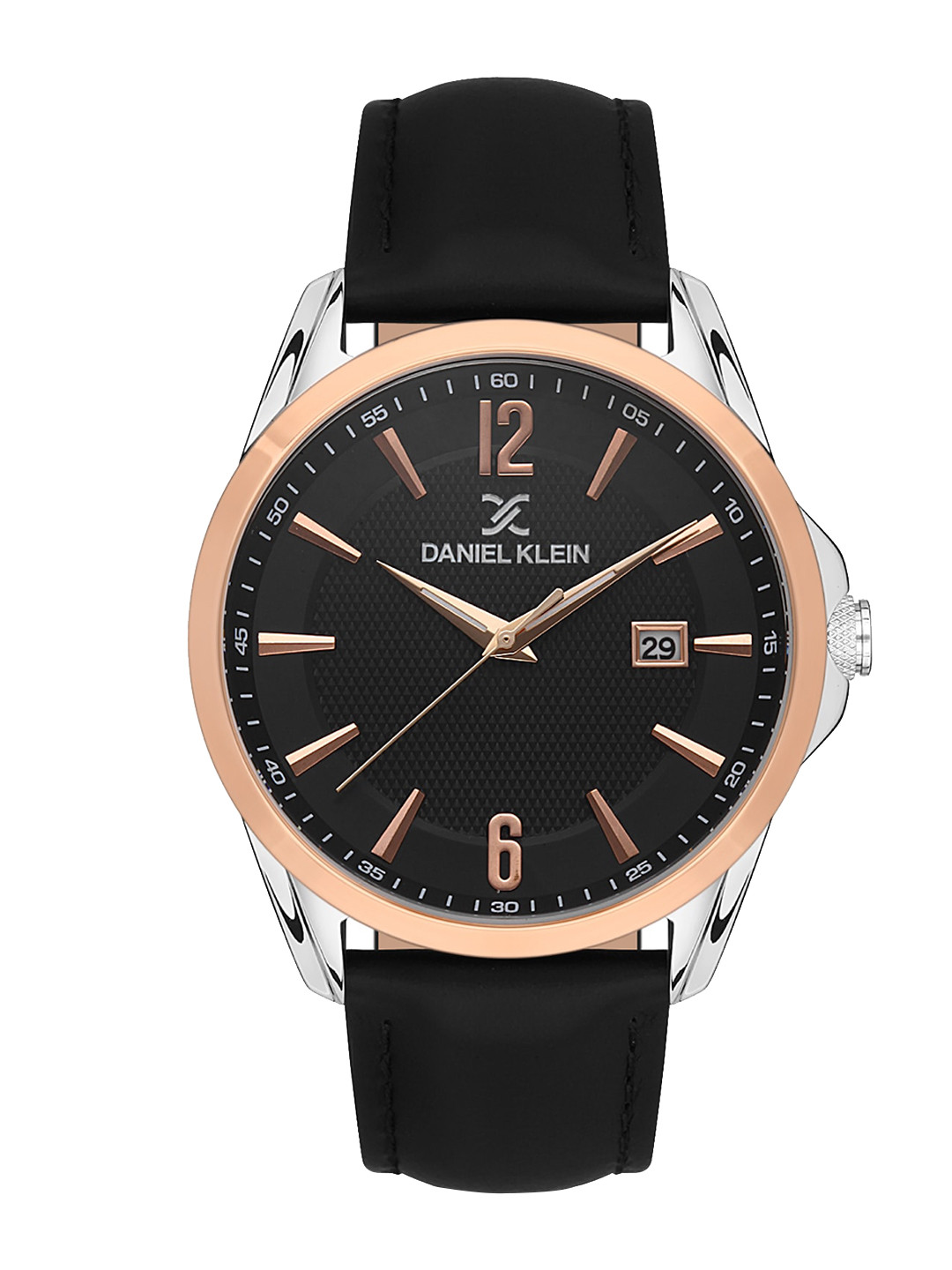 

Daniel Klein Men Embellished Dial & Leather Straps Analogue Watch DK.1.13374-5, Black
