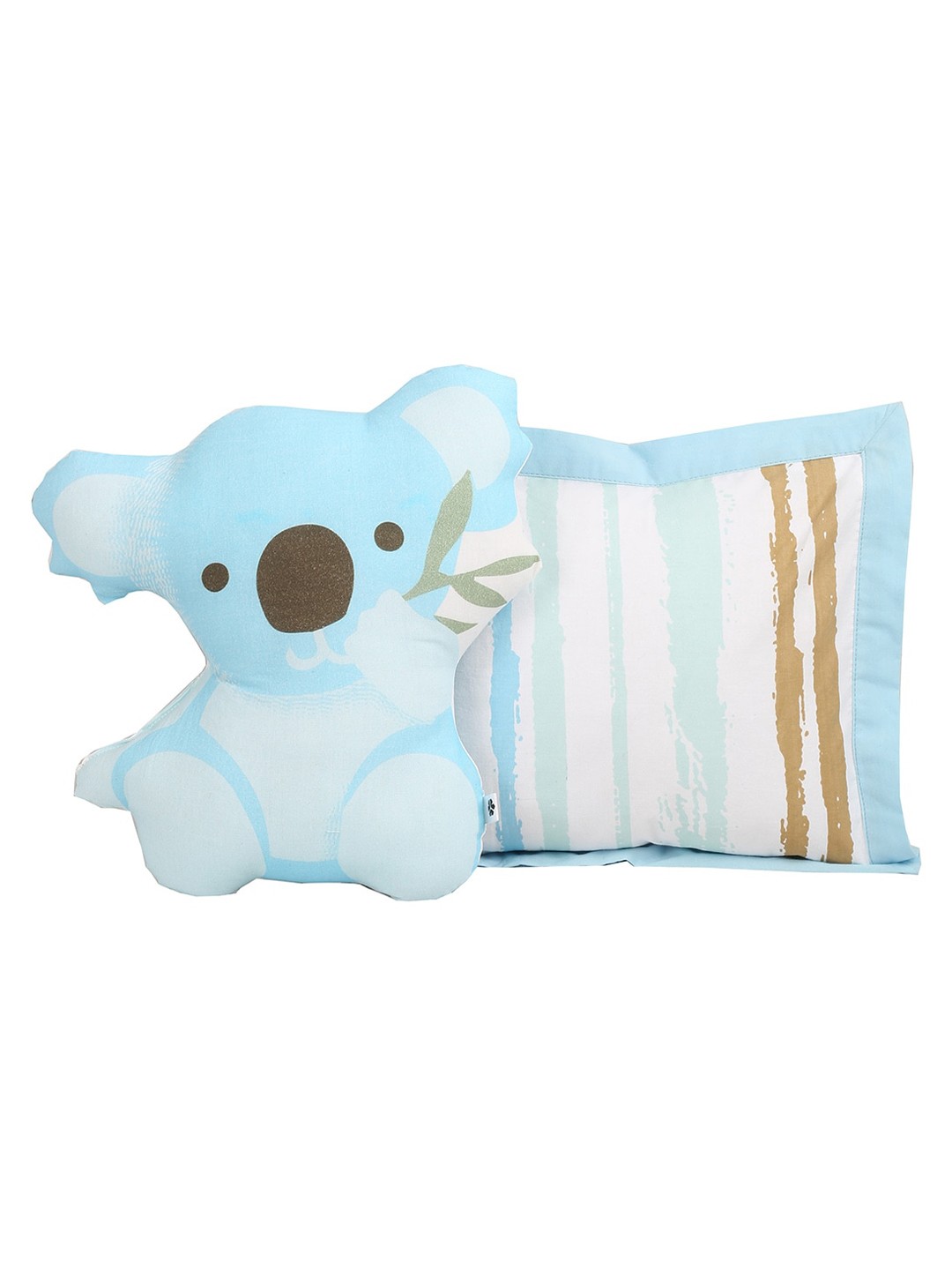 

House This The Curious Kids White & Blue Striped Pillow & Koala Cushion Set
