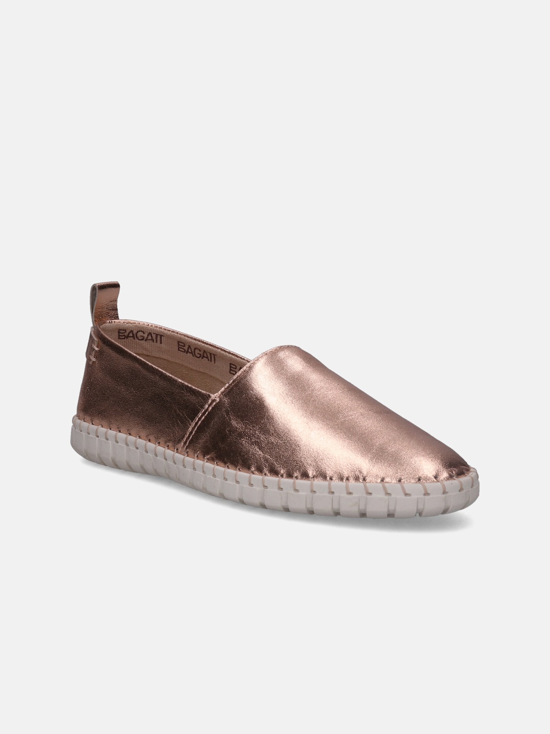 

BAGATT Women Bali Leather Comfort Insole Metallic Espadrilles, Bronze