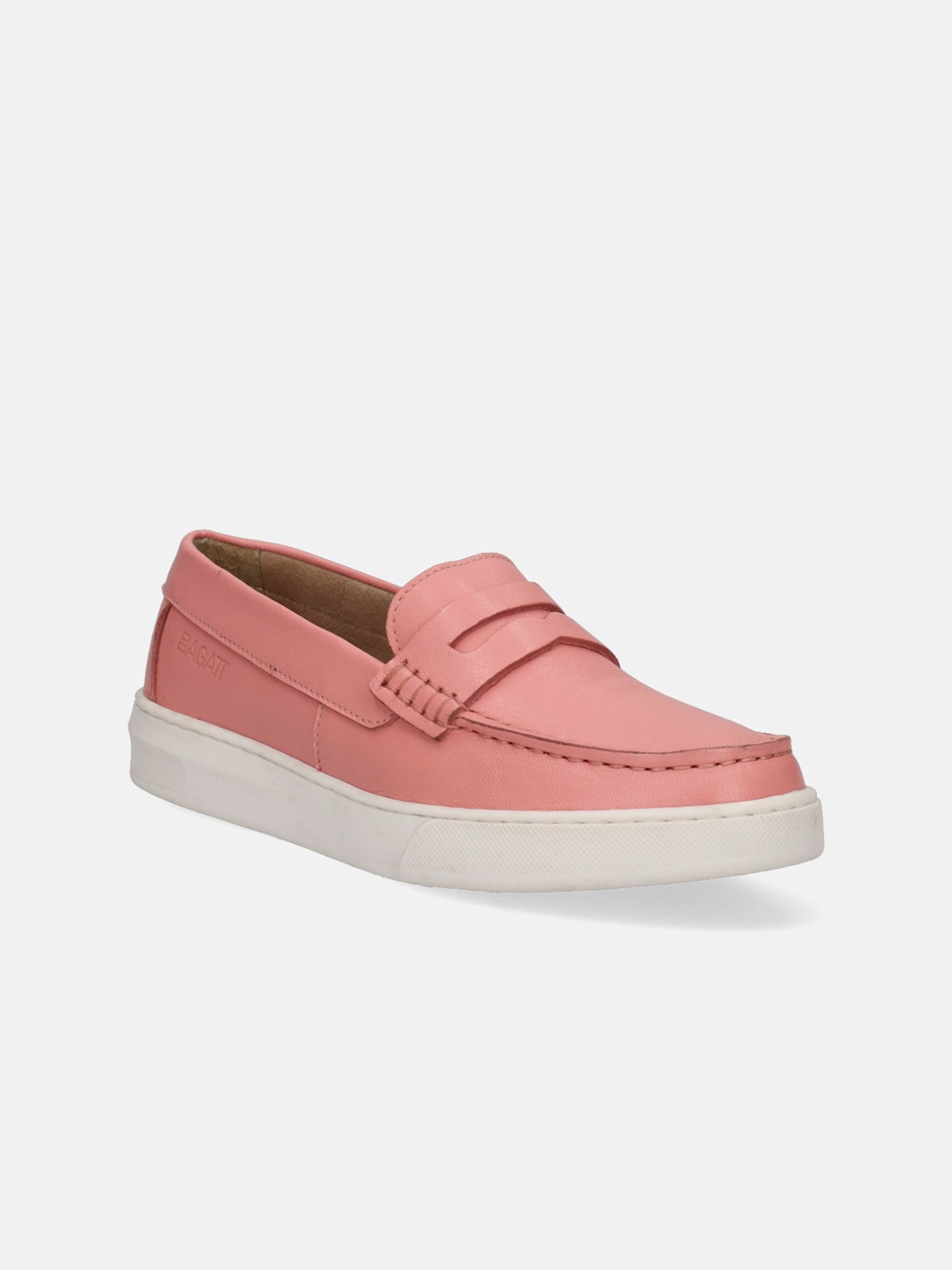 

BAGATT Women Jola Leather Comfort Insole Penny Loafers, Pink