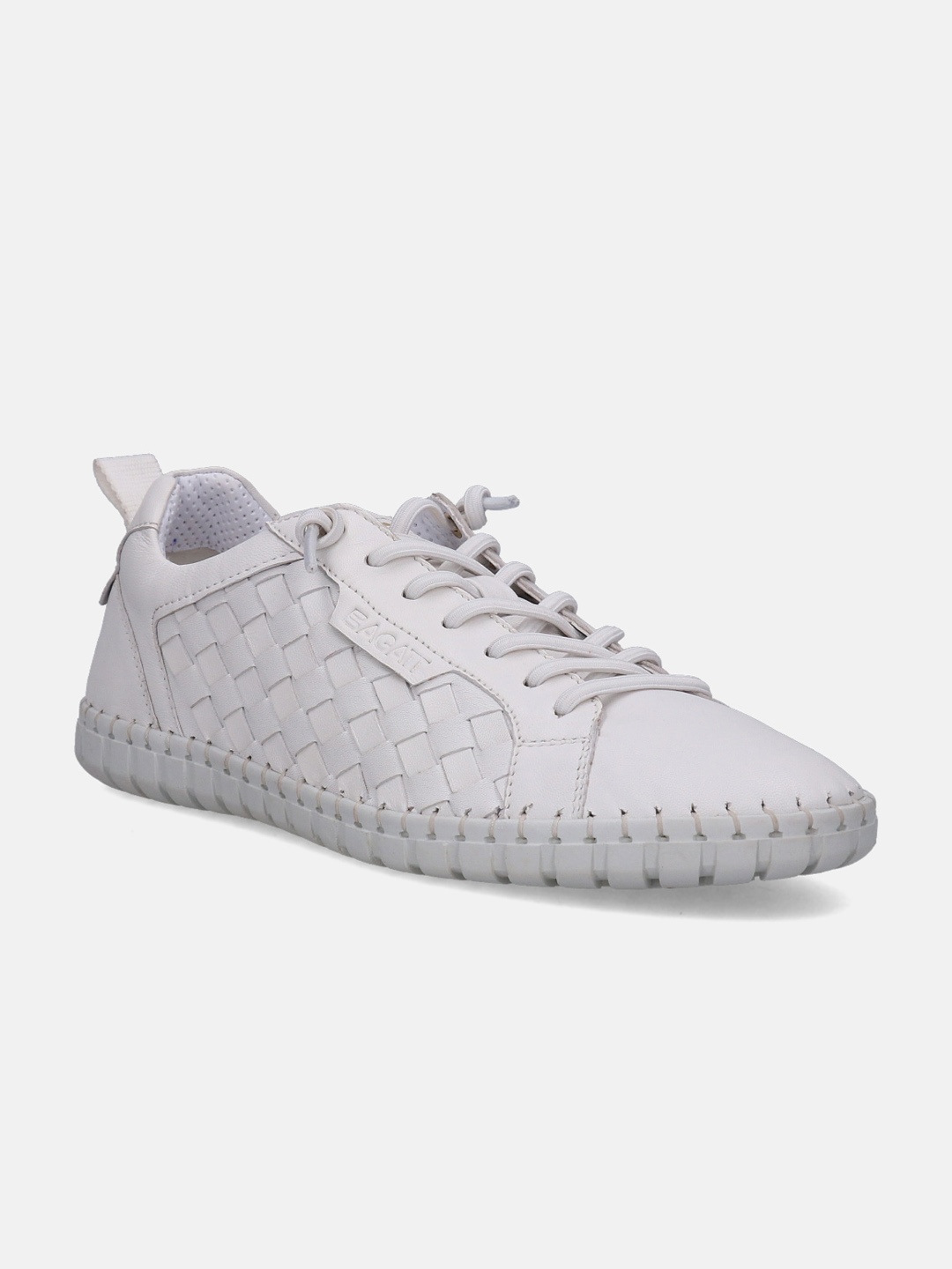 

BAGATT Women Bali Woven Design Leather Sneakers, White