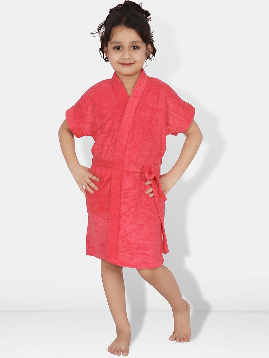 

Be You Kids Terry Cotton Water Absorbent Bath Robe With Belt, Peach