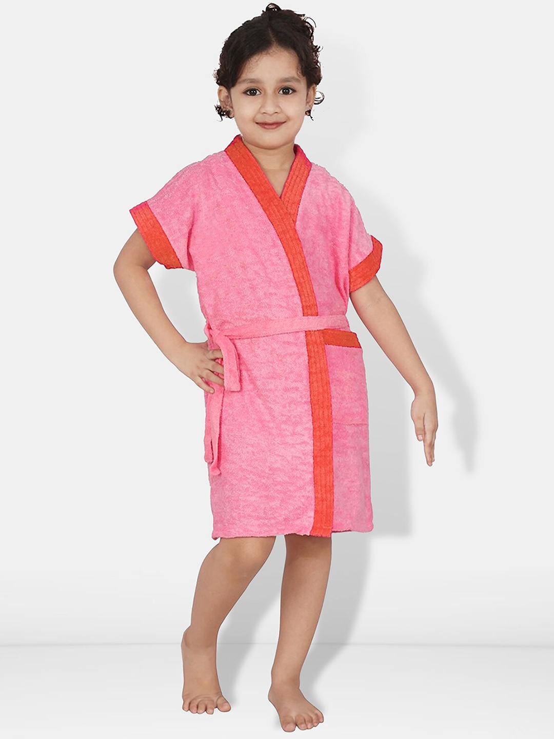 

Be You Kids Terry Cotton Water Absorbent Bath Robe With Belt, Peach