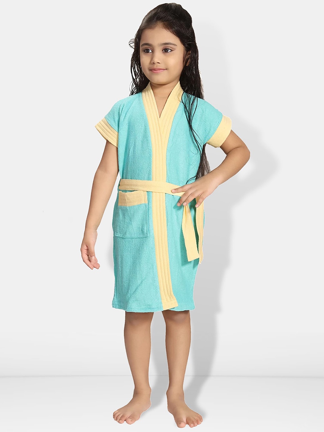

Be You Kids Terry Cotton Water Absorbent Bath Robe With Belt, Blue
