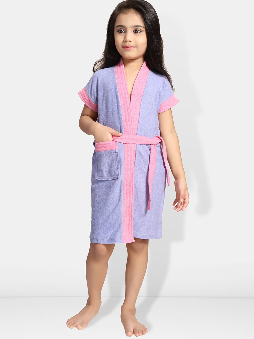 

Be You Girls Terry Cotton Water Absorbent Bath Robe With Belt, Lavender