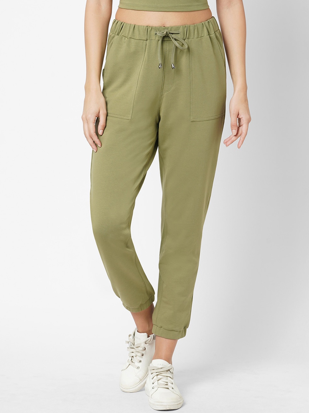 

Kraus Jeans Women Slim Fit High-Rise Joggers, Olive